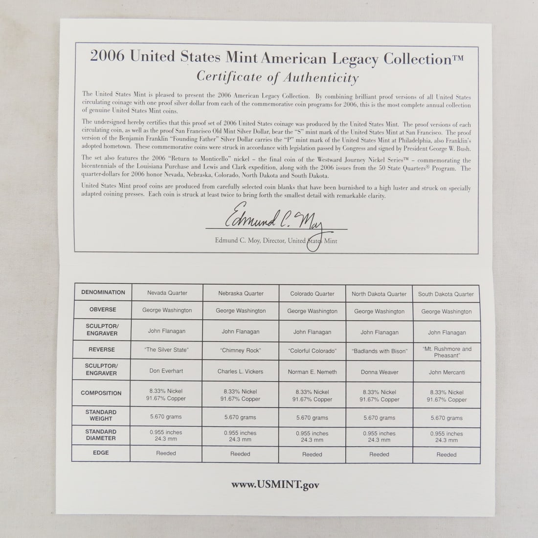 2006 US Mint American Legacy Collection - 20