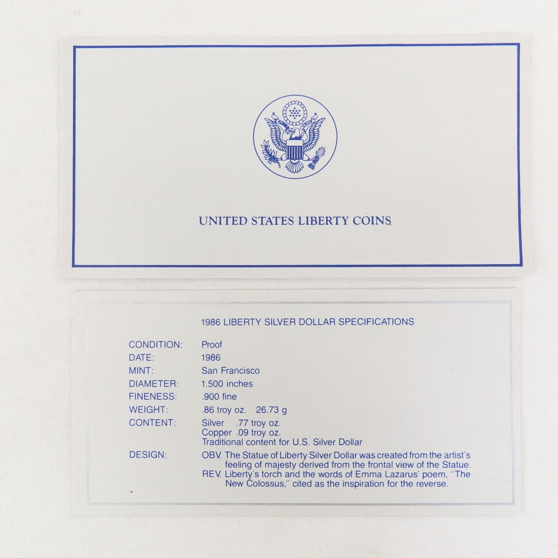 1986 S Liberty Silver Dollar Proof - 6
