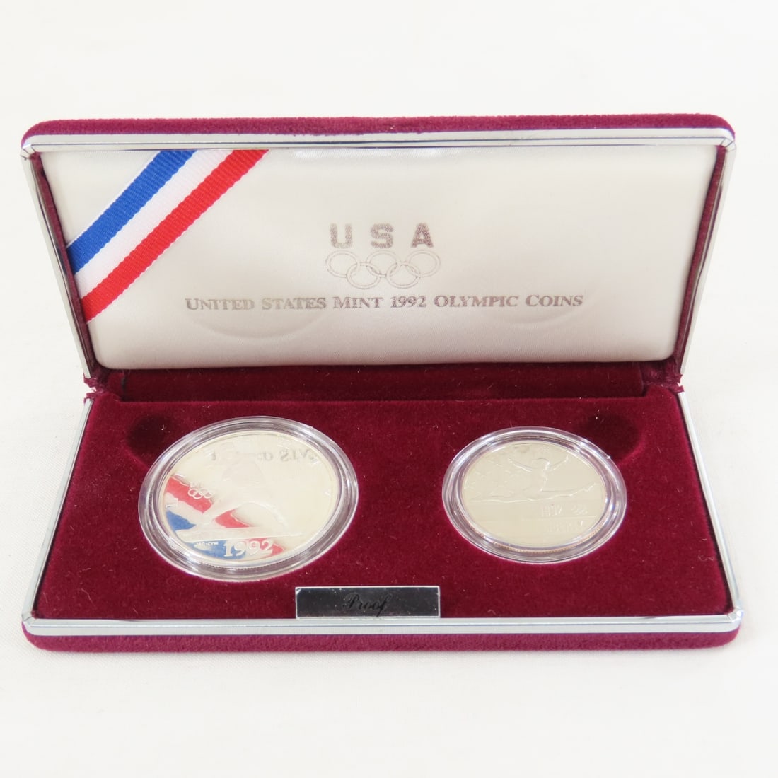1992 S Olympic Silver Dollar & Half Dollar Proof - 2