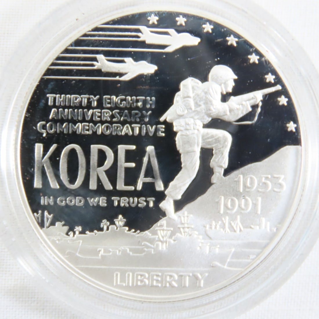 1991 P Korean War Memorial Silver Dollar Proof - 3