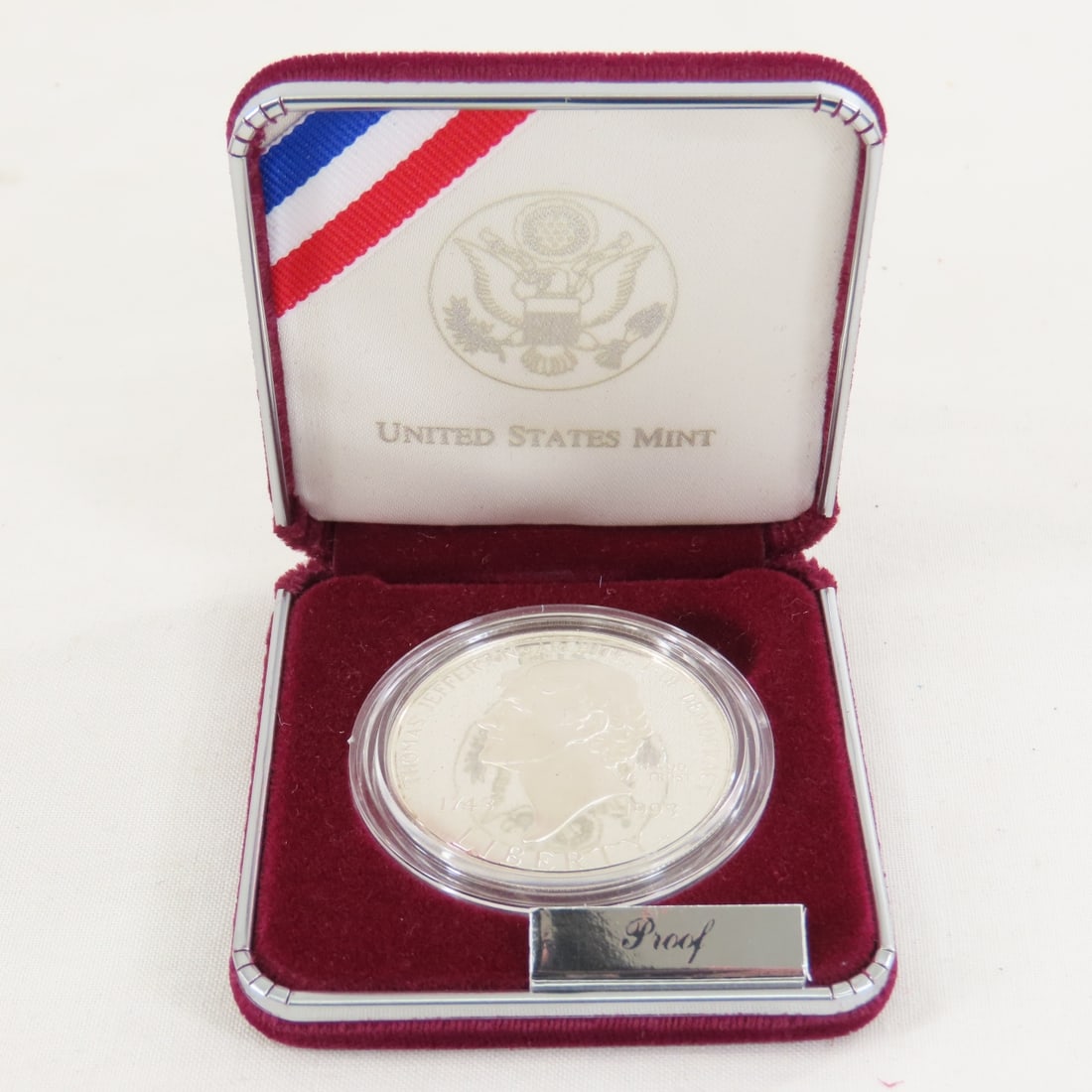 1993 Thomas Jefferson 250th Silver Dollar Proof - 2