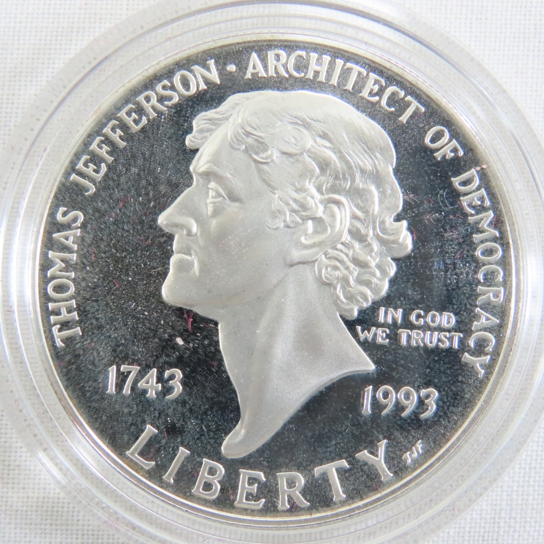 1993 Thomas Jefferson 250th Silver Dollar Proof - 3