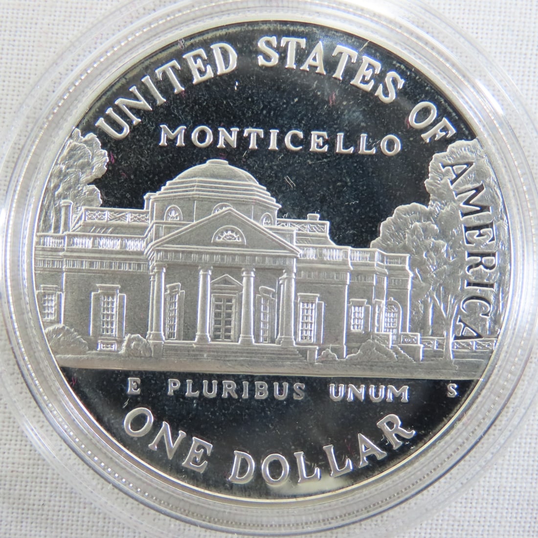 1993 Thomas Jefferson 250th Silver Dollar Proof - 4