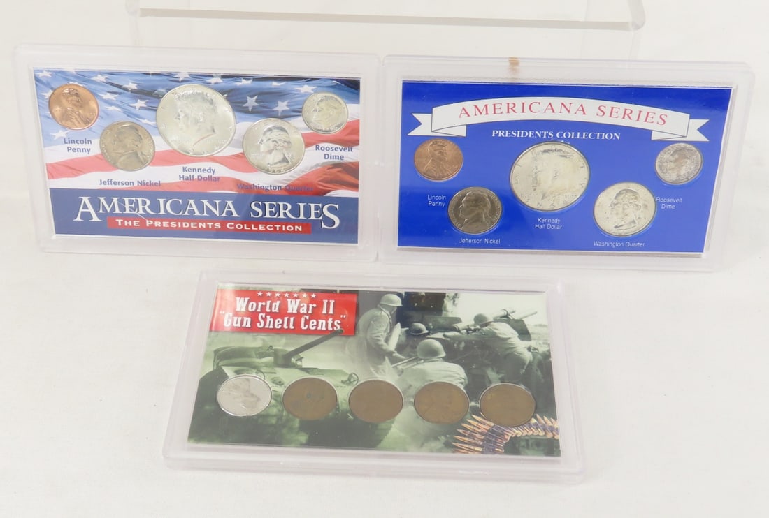 2 Americana Series Silver Coin Sets & WWII cents (1 of 19)