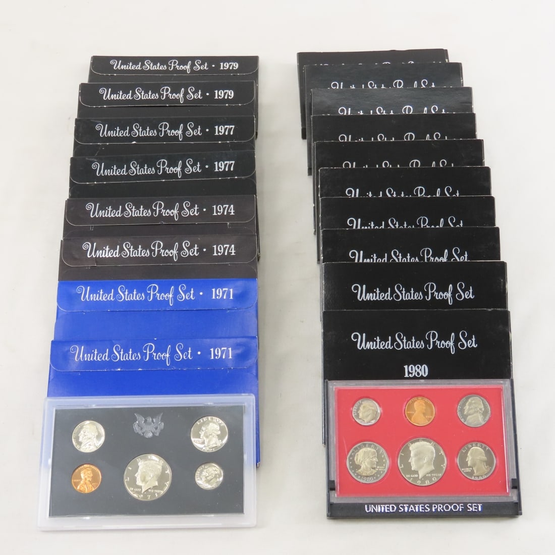 18 US Proof Sets 2 x 1971, 74, 77, 79, 5 x 80 & 82 (1 of 13)