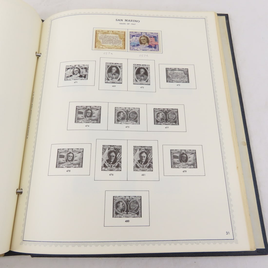 San Marino Stamp Album - hinge less mounts - 7