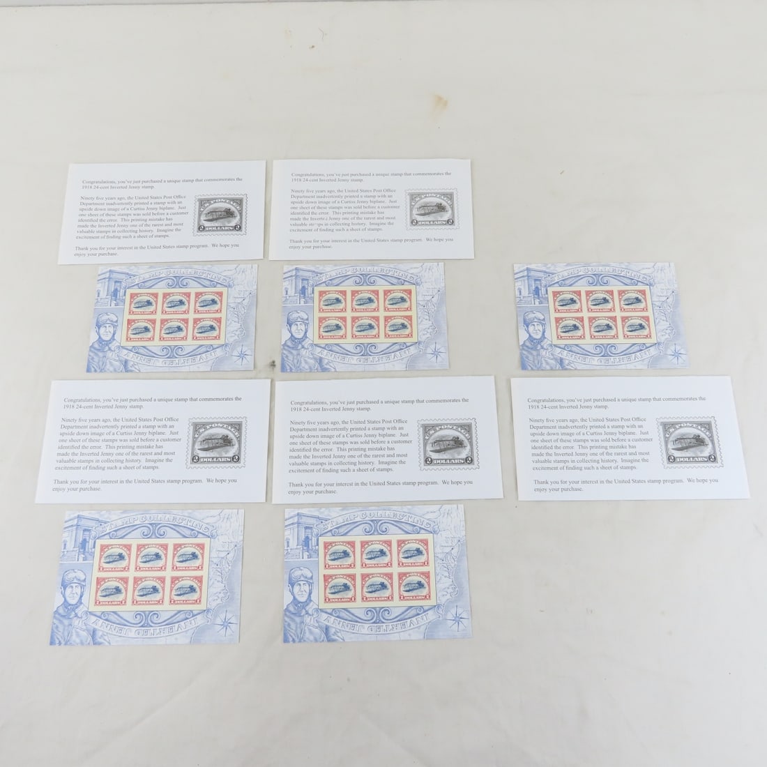 5 Sets Commemorative Inverted Jenny Stamp Sheets - 2