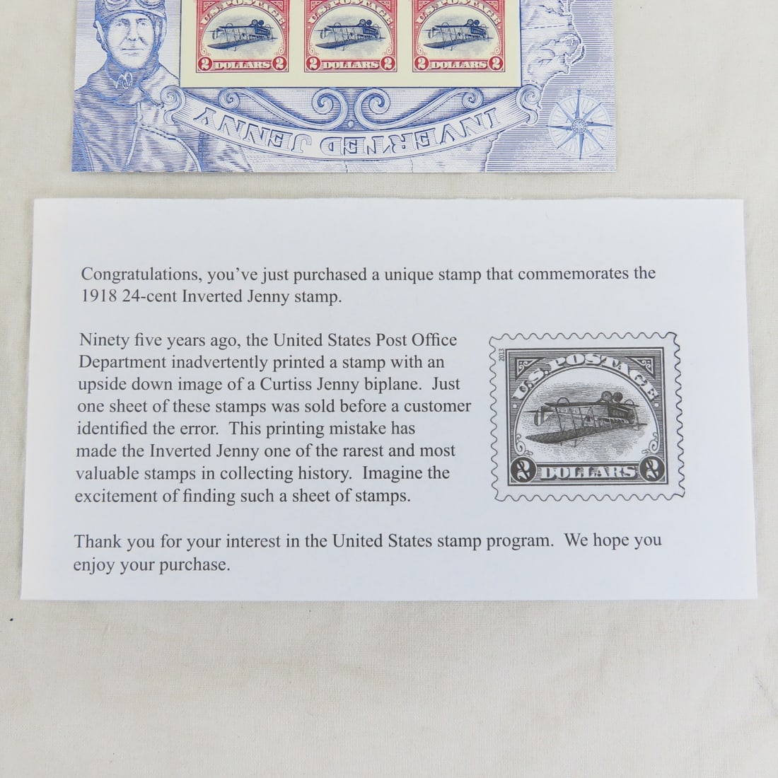 5 Sets Commemorative Inverted Jenny Stamp Sheets - 4