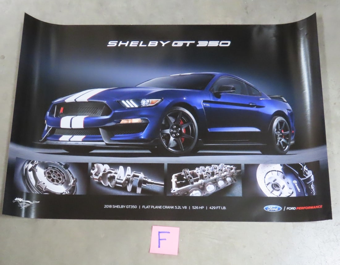 13 Shelby GT 350 2018 Dealer Promo Posters: 13 Shelby GT 350 2018 Dealer Promo Posters - 13 (poster F) 2018 Shelby GT 350. All 24x36", rolled in tube Lot size: 26x8x8", 5 LBS All information and photos are intended to be as accurate as