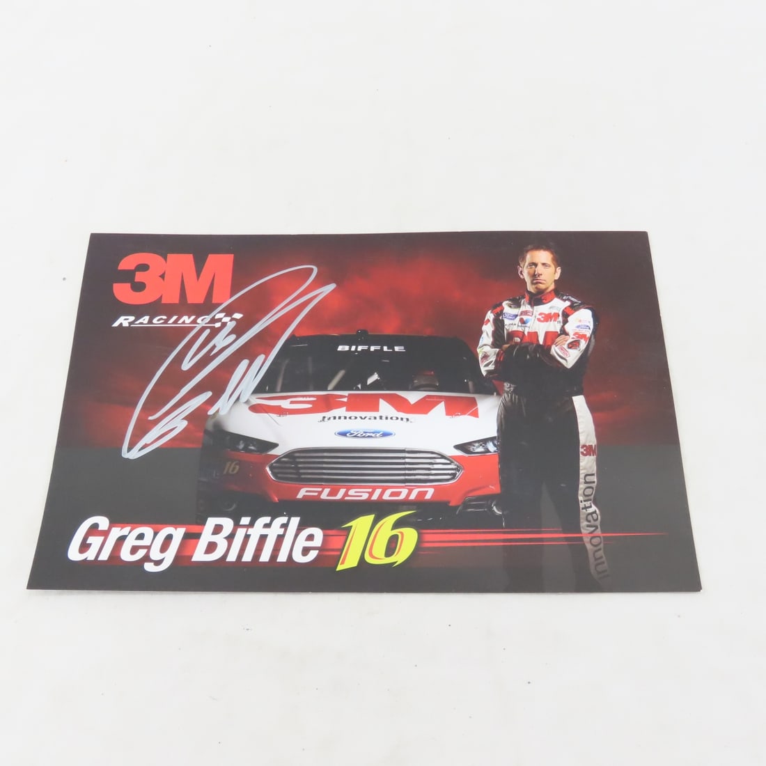 Autographed Greg Biffle 3M Car & Card & Jack Roush - 7