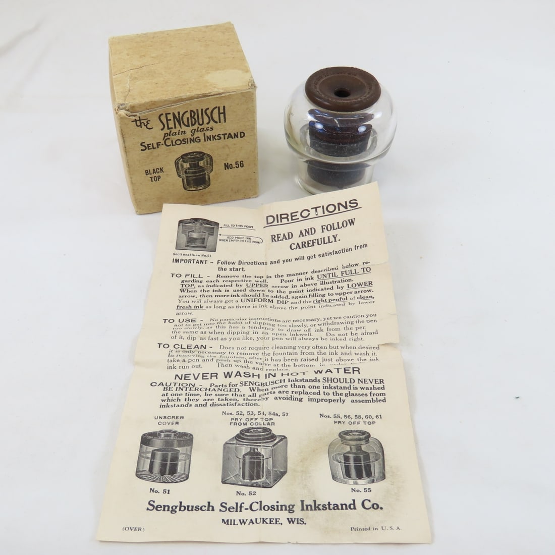2 Sengbusch No. 56 Self-Closing Inkwells - 14