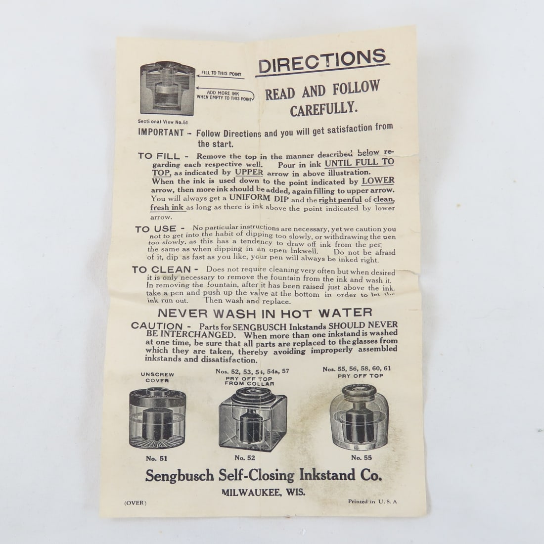 2 Sengbusch No. 56 Self-Closing Inkwells - 17