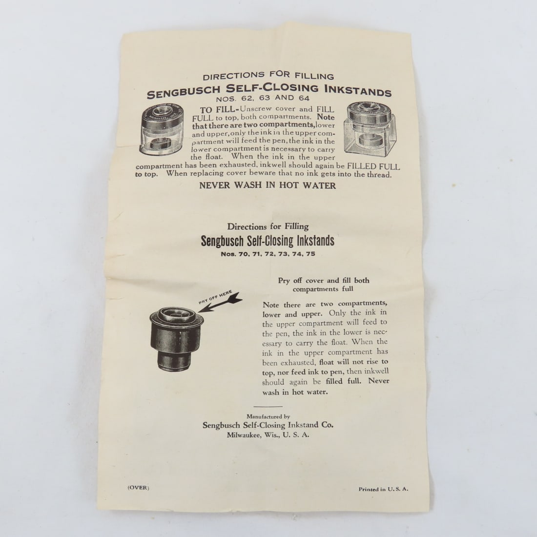 2 Sengbusch No. 56 Self-Closing Inkwells - 18