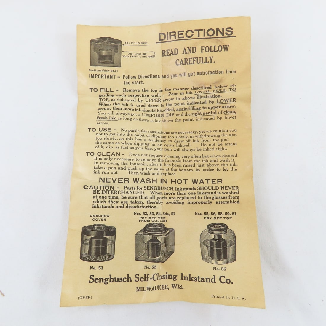 3 Sengbusch No. 51 Self-Closing Inkwells - 13