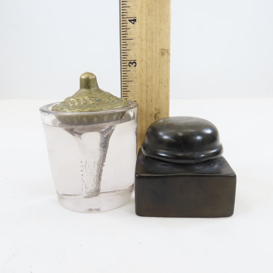 Bakelite & Victorian Glass Safety Ink Wells - 10