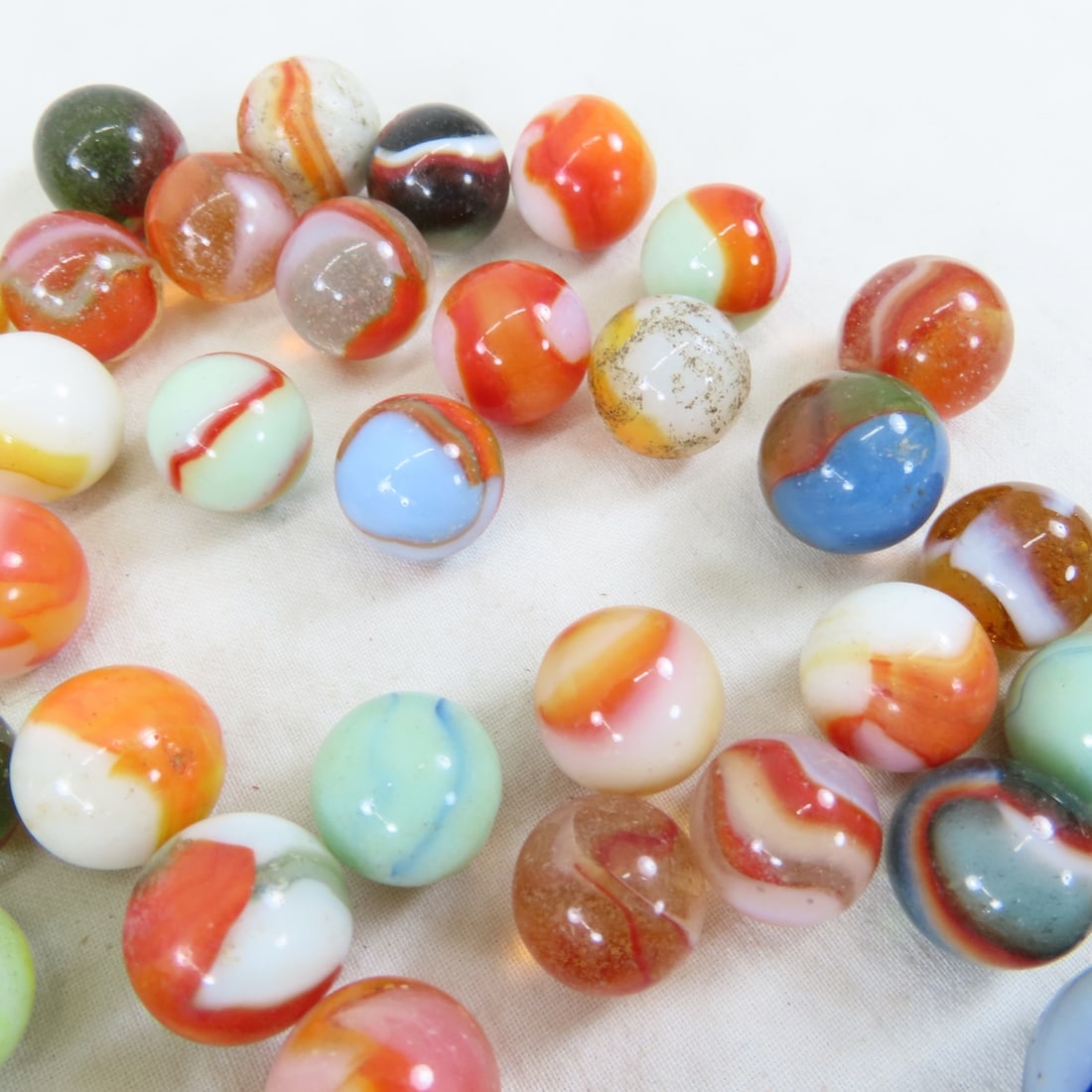 Over 3 Pounds Vintage Peltier Marbles - 12