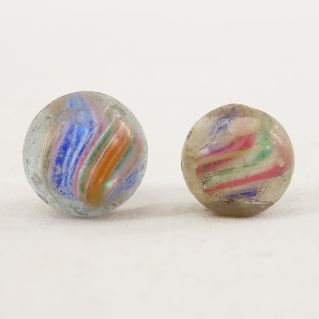 6 Antique Handmade Marbles in Rough Condition - 10