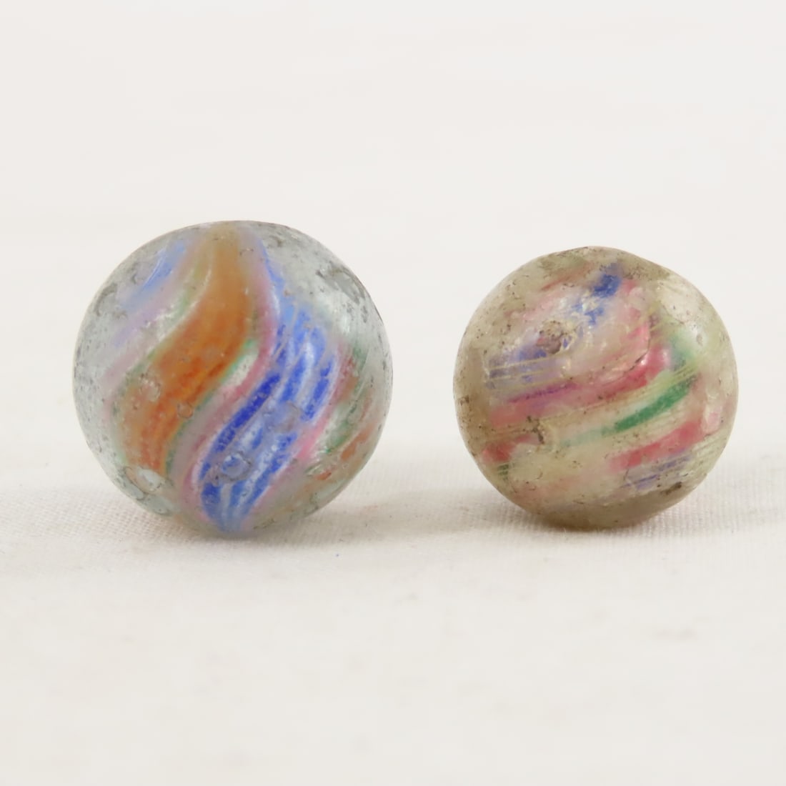 6 Antique Handmade Marbles in Rough Condition - 11