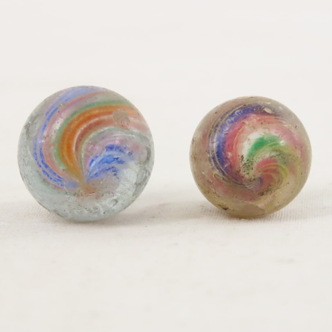 6 Antique Handmade Marbles in Rough Condition - 12