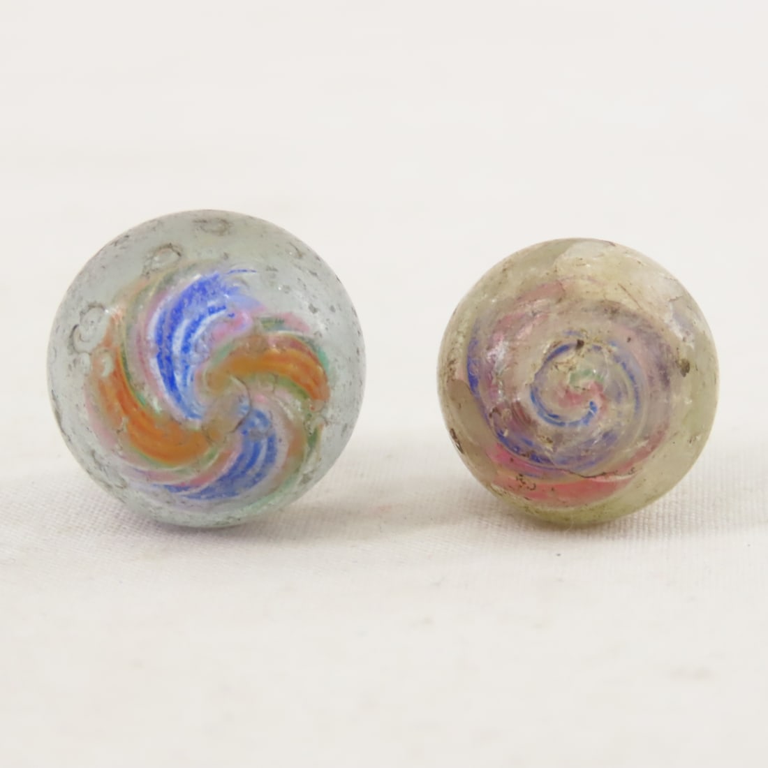 6 Antique Handmade Marbles in Rough Condition - 13
