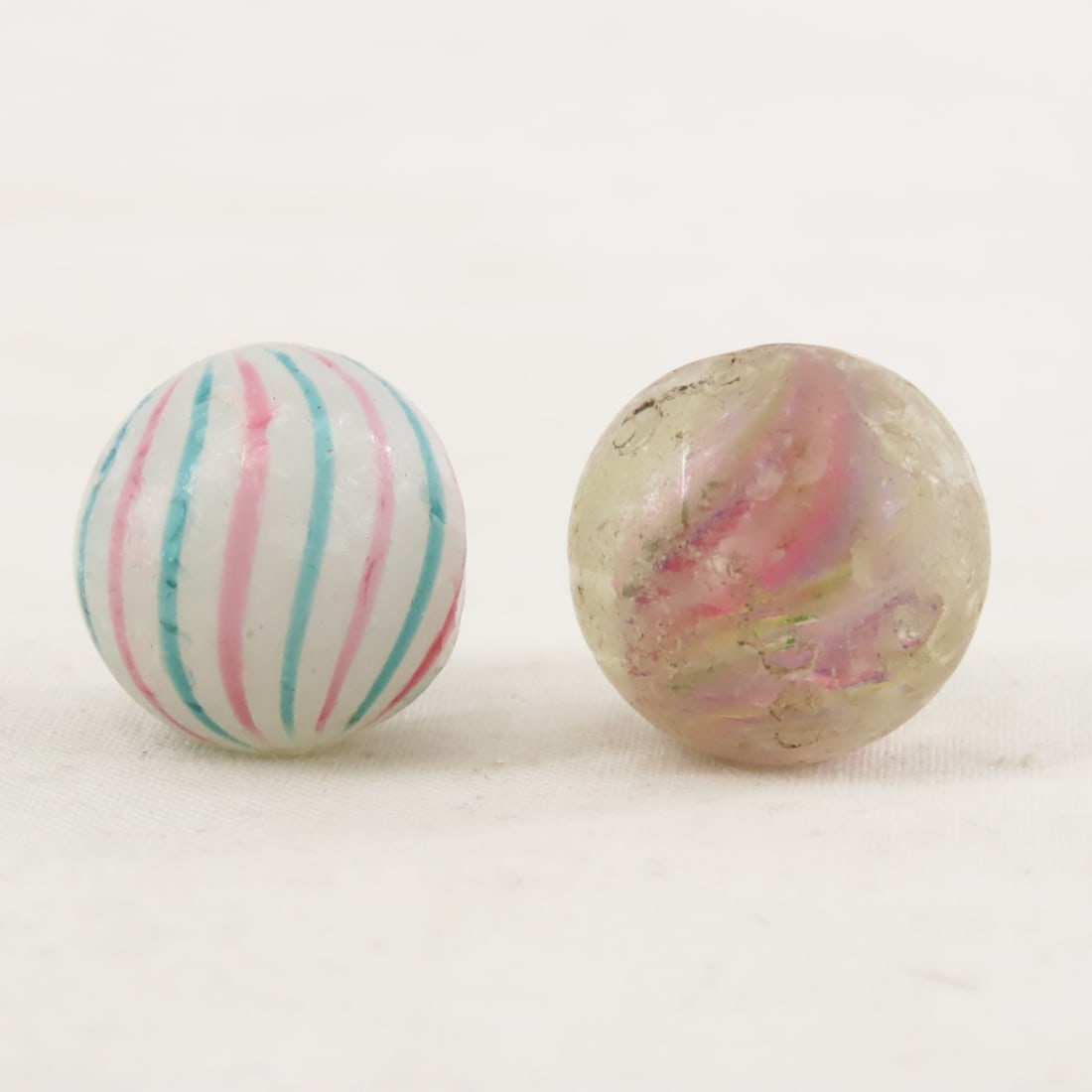 6 Antique Handmade Marbles in Rough Condition - 14