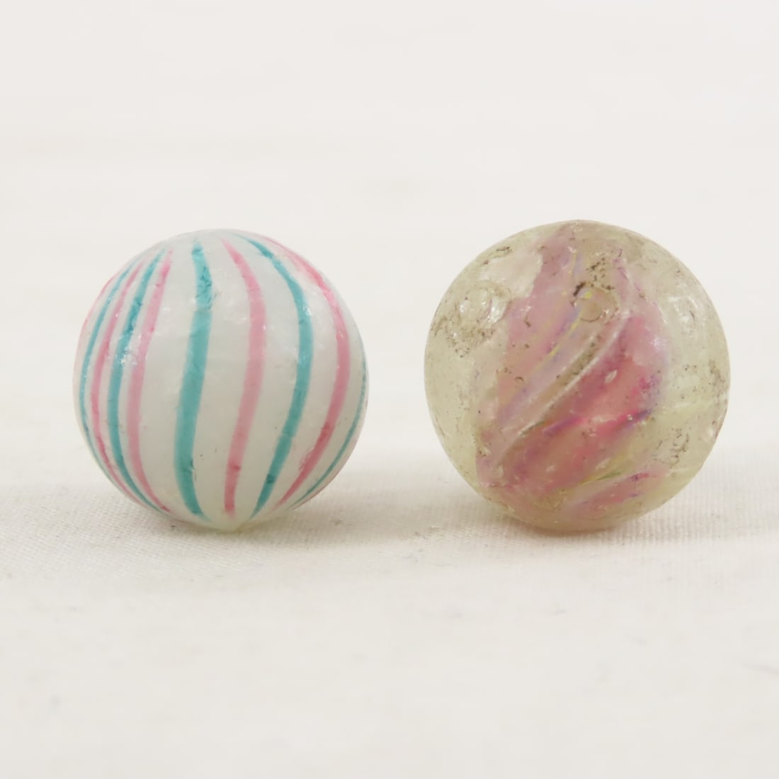 6 Antique Handmade Marbles in Rough Condition - 15
