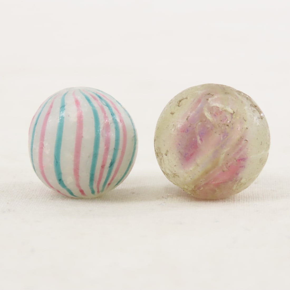 6 Antique Handmade Marbles in Rough Condition - 16
