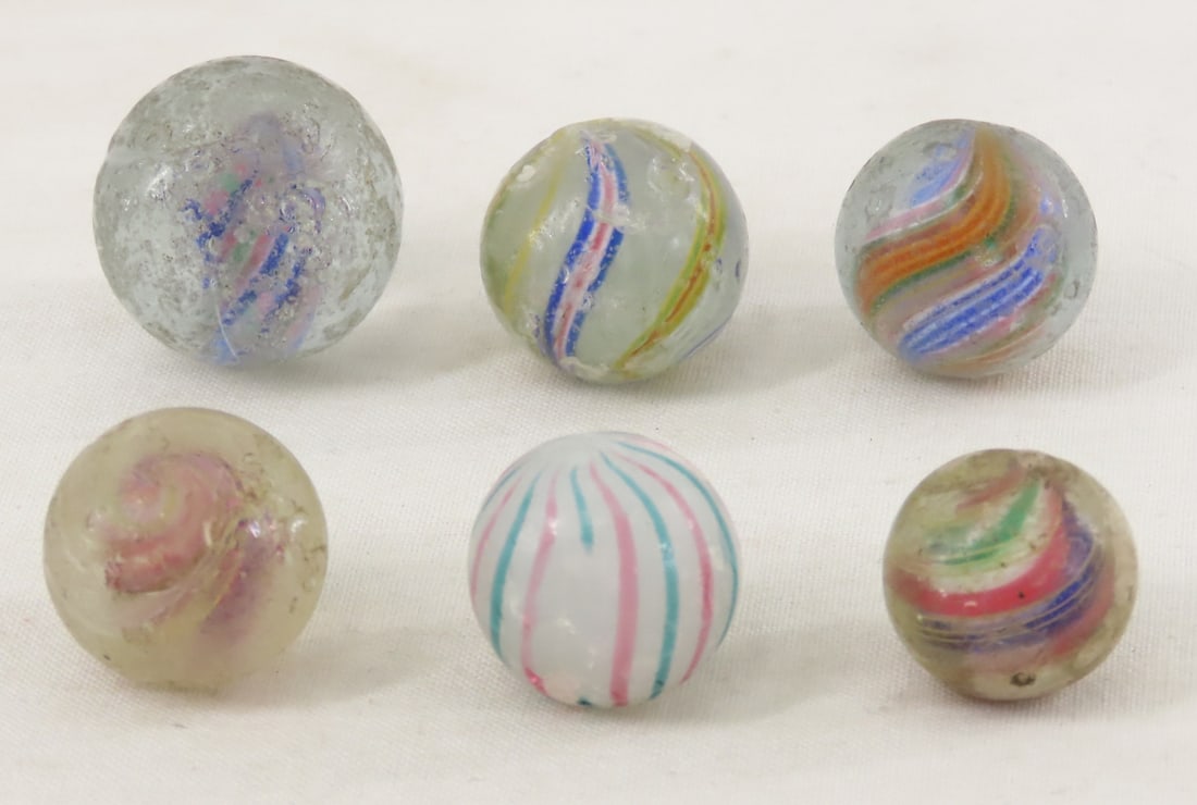 6 Antique Handmade Marbles in Rough Condition (1 of 19)