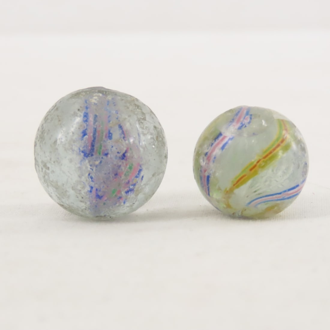 6 Antique Handmade Marbles in Rough Condition - 2
