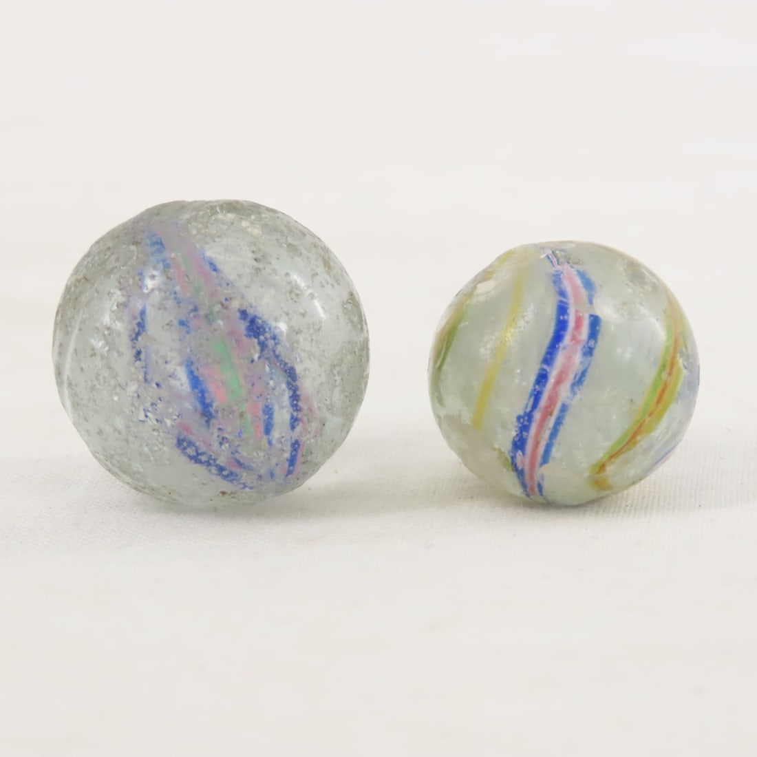 6 Antique Handmade Marbles in Rough Condition - 3