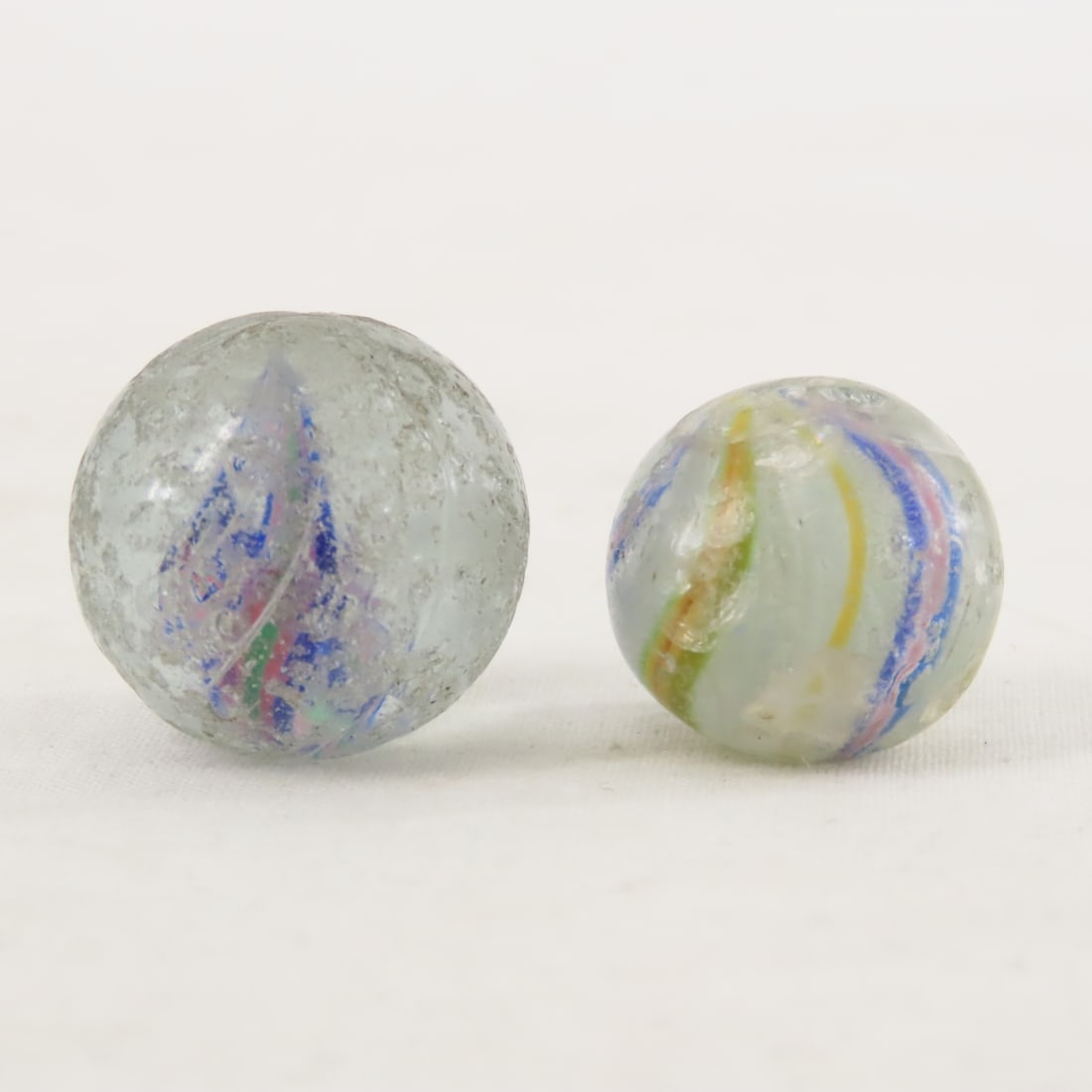 6 Antique Handmade Marbles in Rough Condition - 4