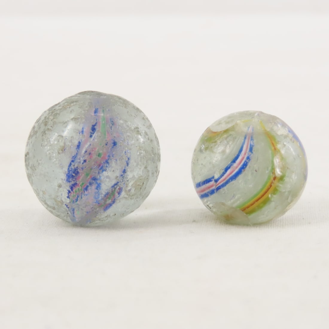 6 Antique Handmade Marbles in Rough Condition - 5