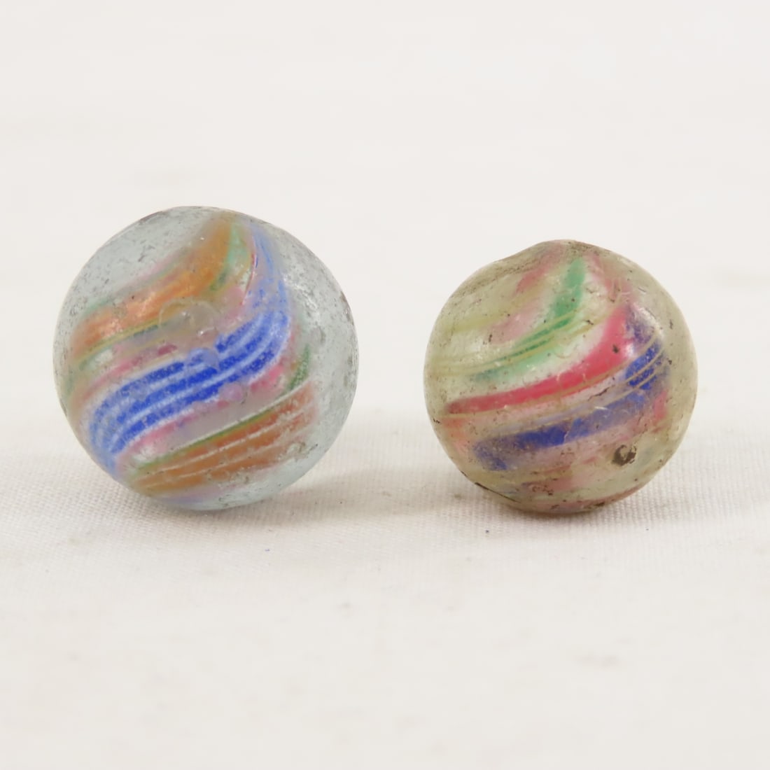 6 Antique Handmade Marbles in Rough Condition - 8