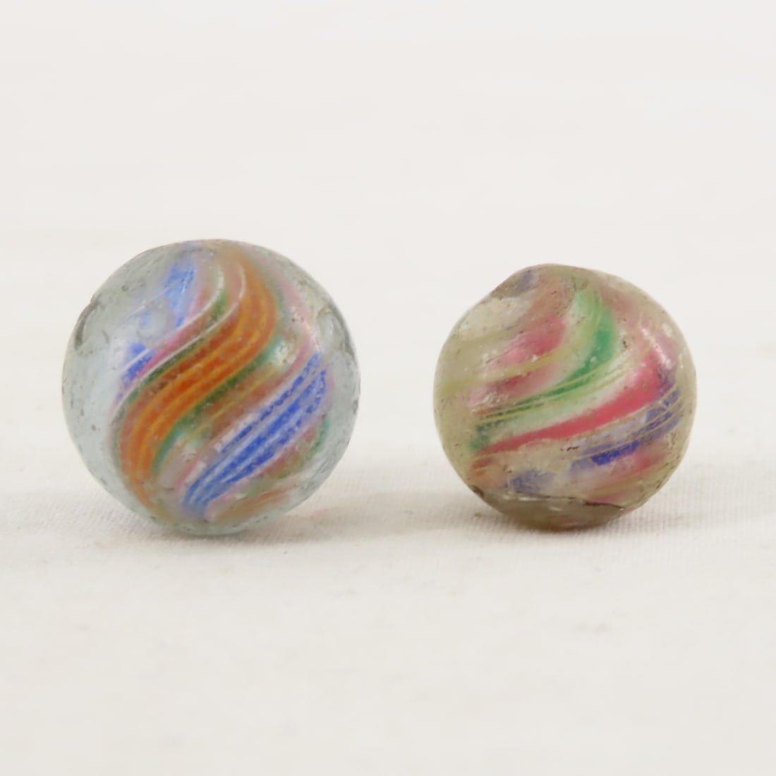 6 Antique Handmade Marbles in Rough Condition - 9