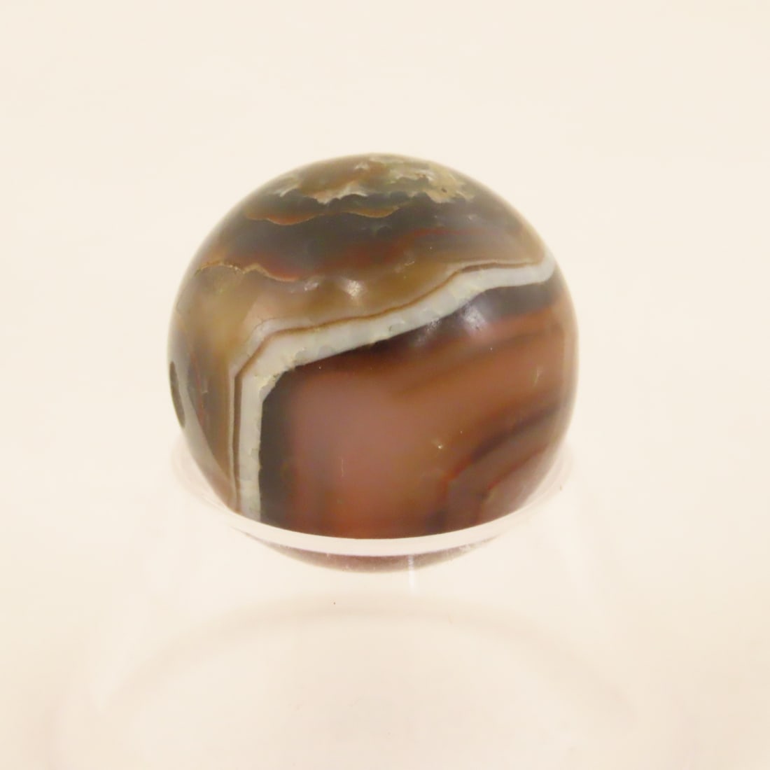 3 Hand Faceted Agate Marbles - 2