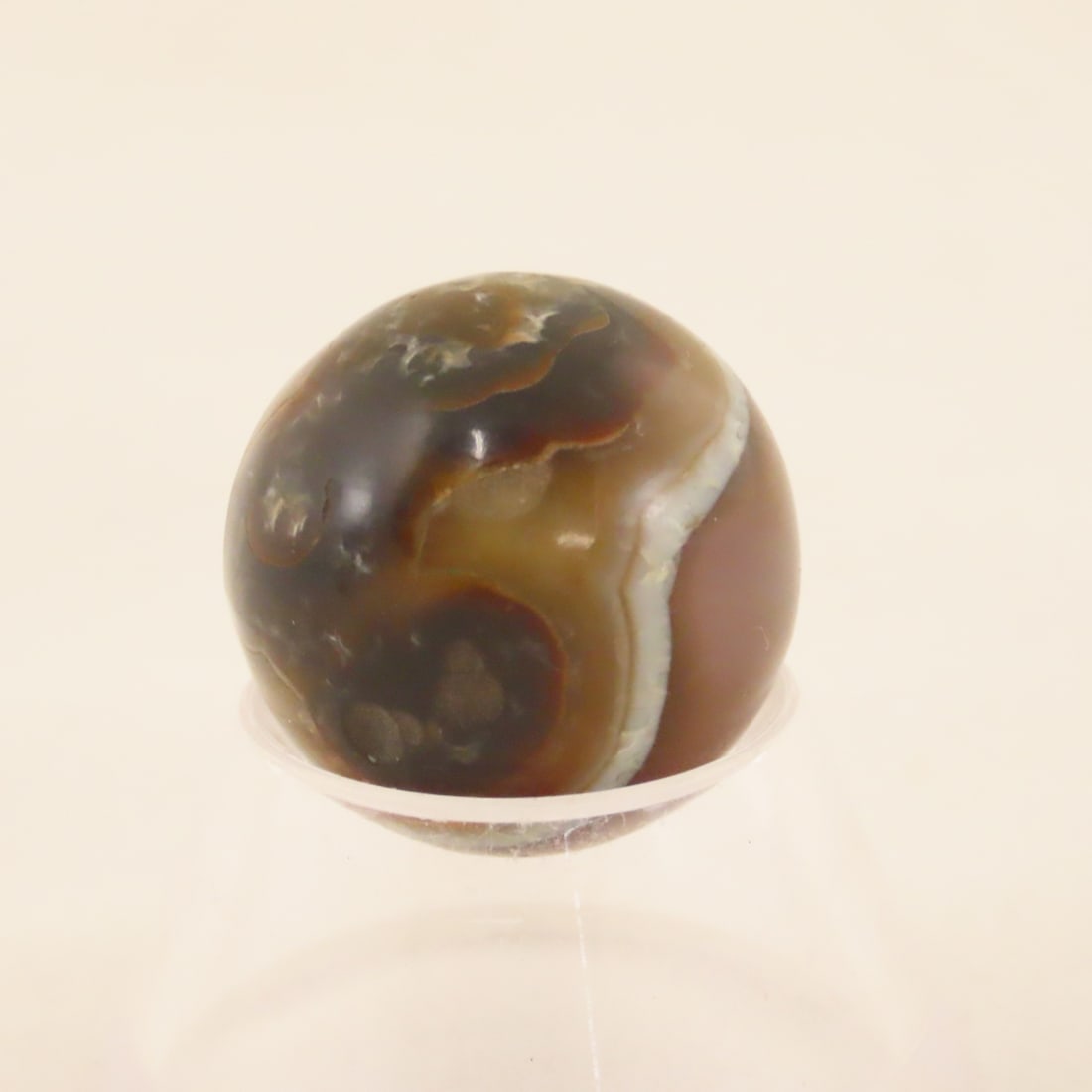 3 Hand Faceted Agate Marbles - 3