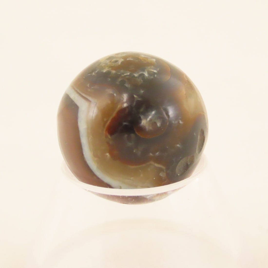 3 Hand Faceted Agate Marbles - 4