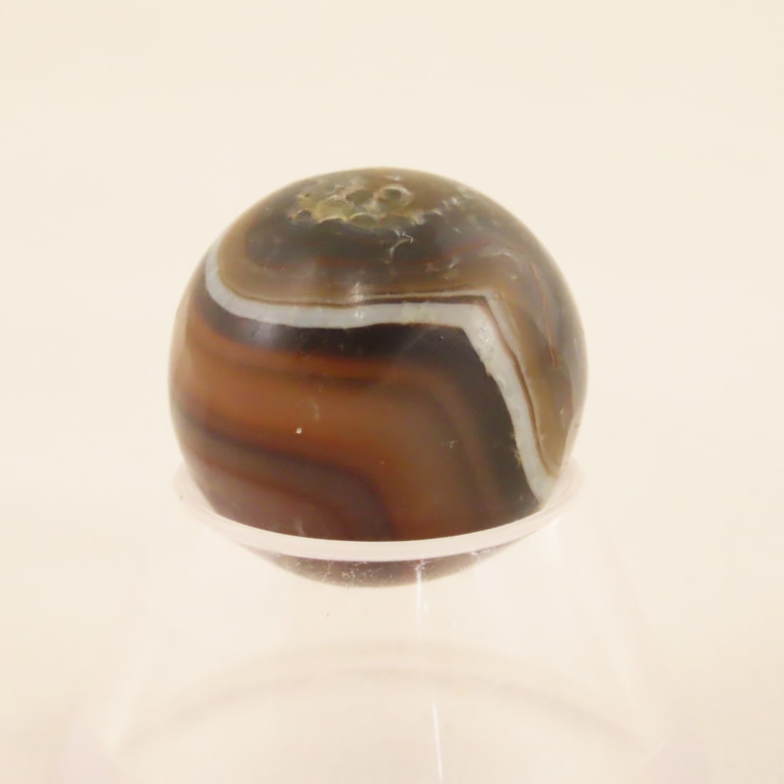 3 Hand Faceted Agate Marbles - 5
