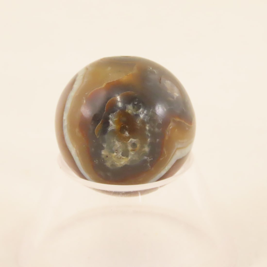 3 Hand Faceted Agate Marbles - 6
