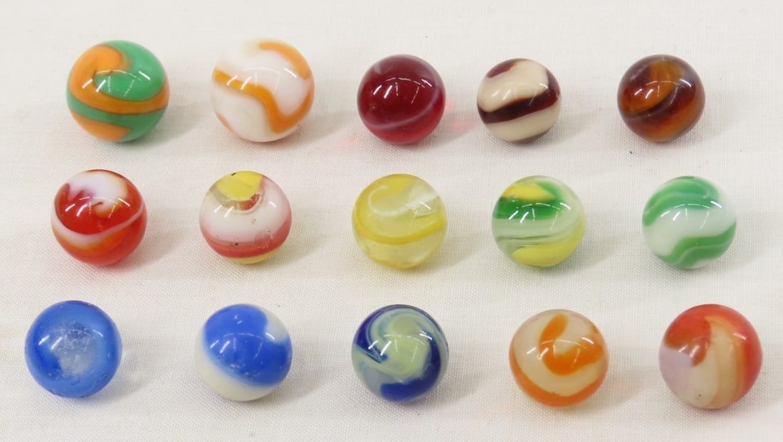 15 Agro Agate Corkscrew Marbles 15-19mm (1 of 19)