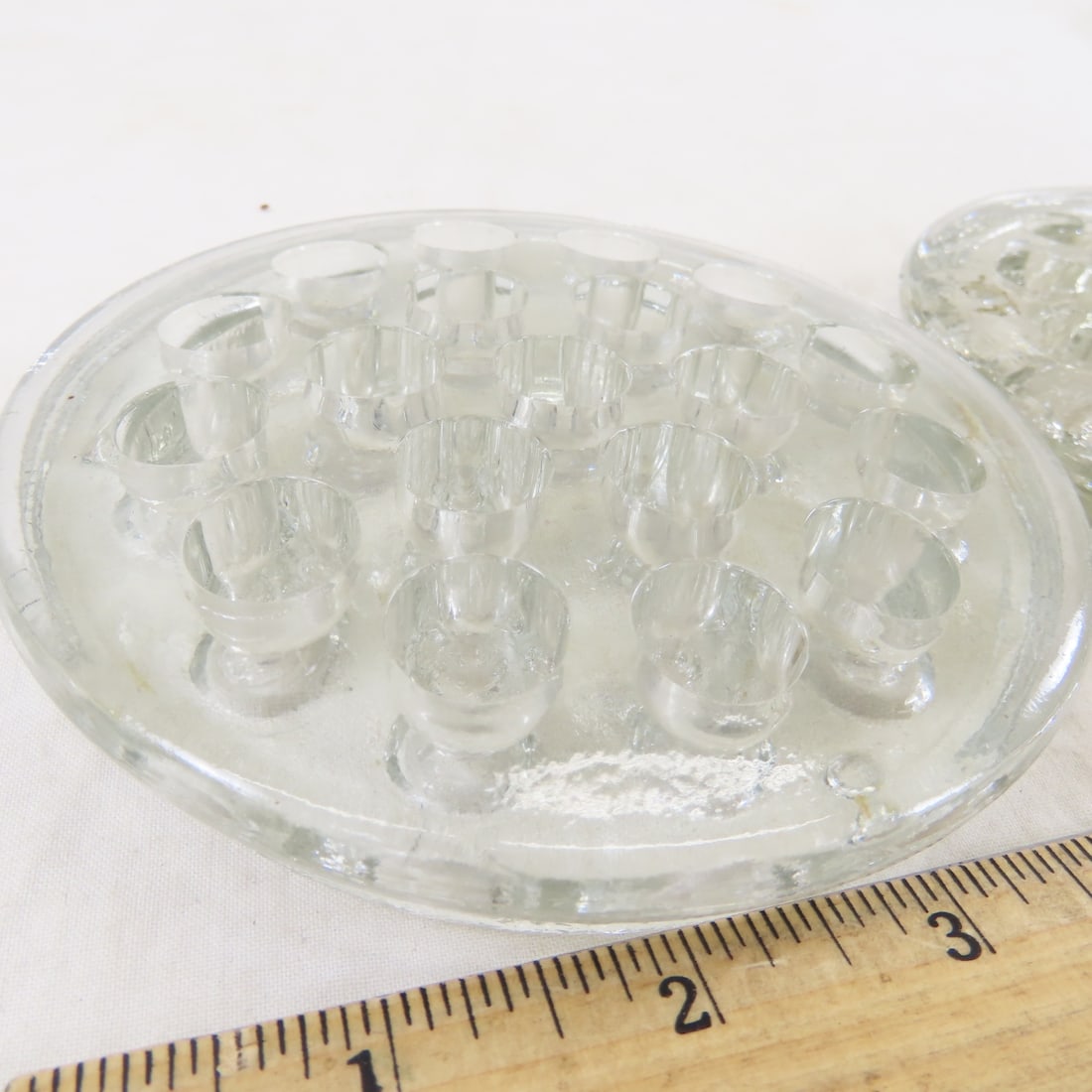 7 Antique Glass Flower Frogs - 5