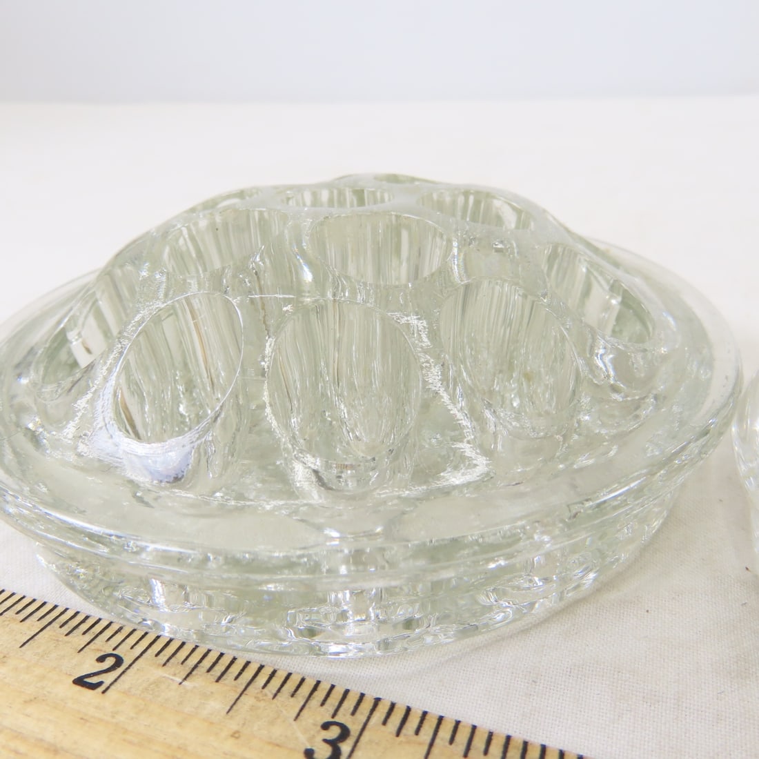 7 Antique Glass Flower Frogs - 7