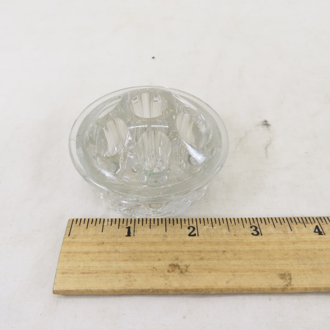 7 Antique Glass Flower Frogs - 8