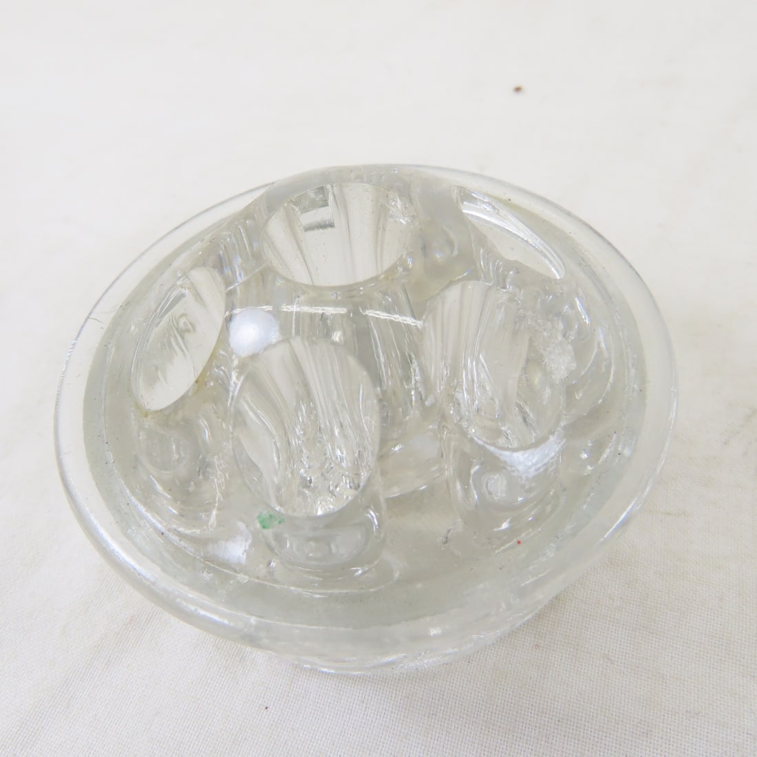 7 Antique Glass Flower Frogs - 9