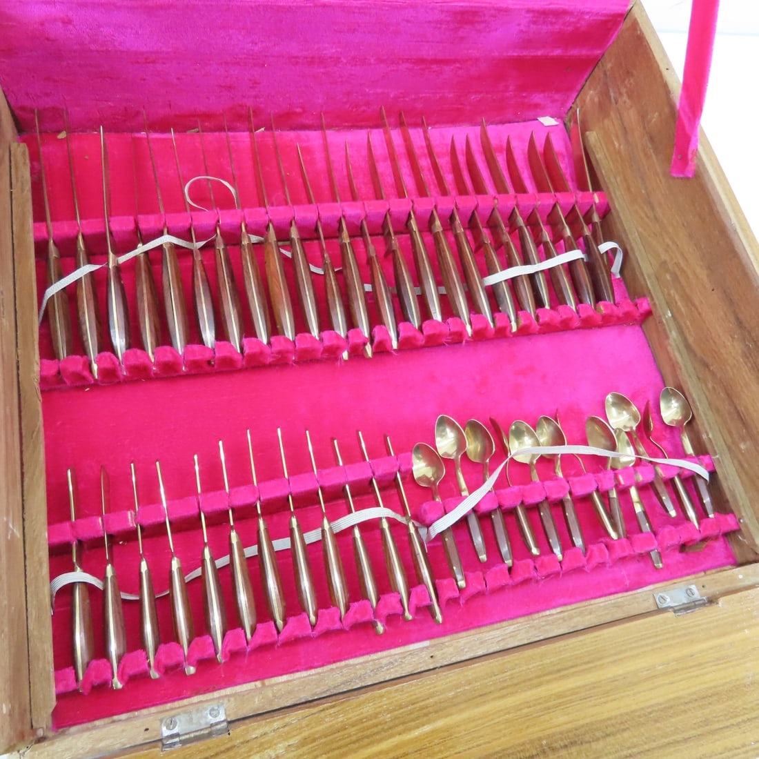 Bangkok Jewelry 144 pc Brass Flatware Set for 12 - 4