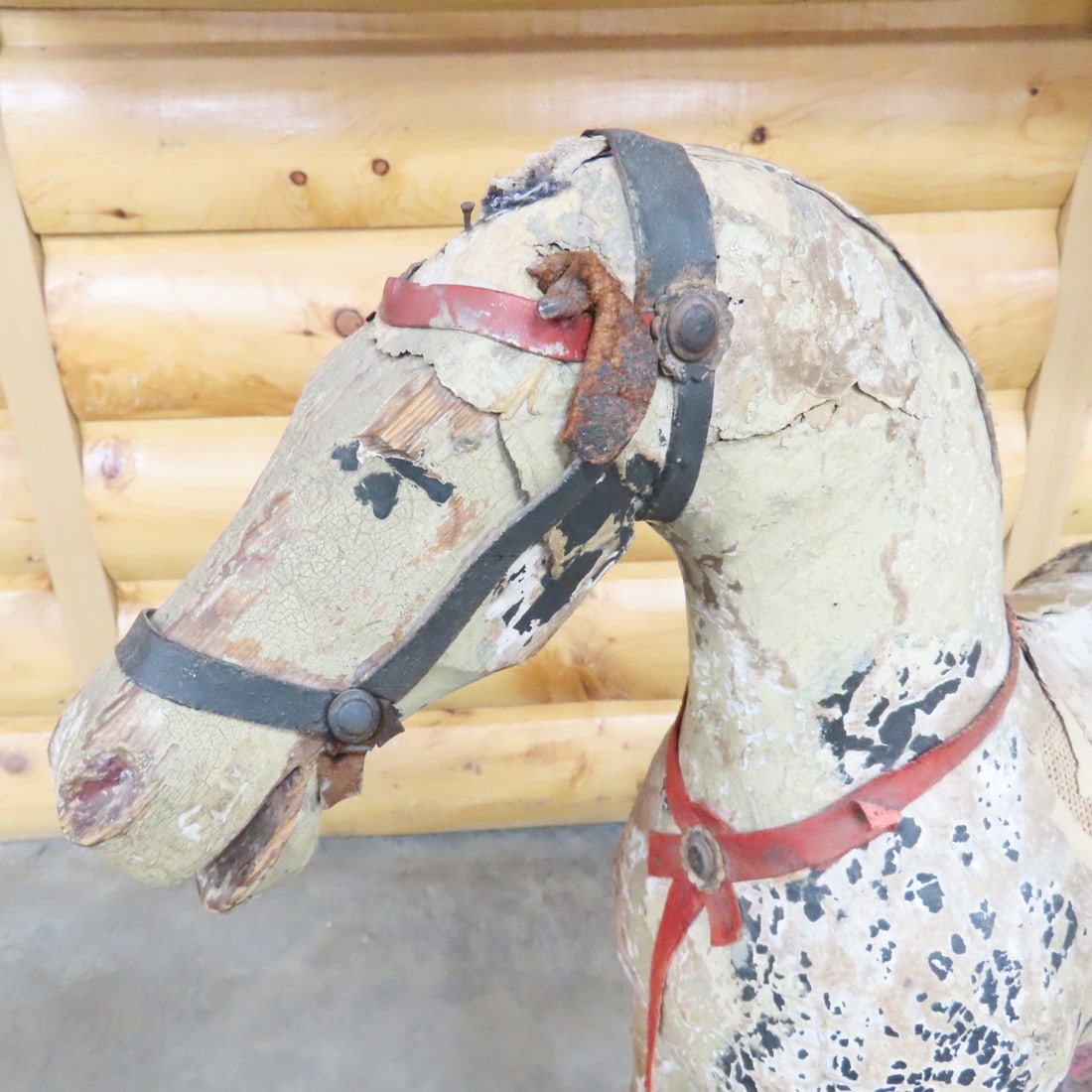 Antique Child's Wood & Paper Mache Rocking Horse - 10