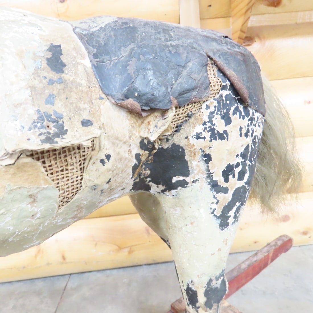 Antique Child's Wood & Paper Mache Rocking Horse - 12