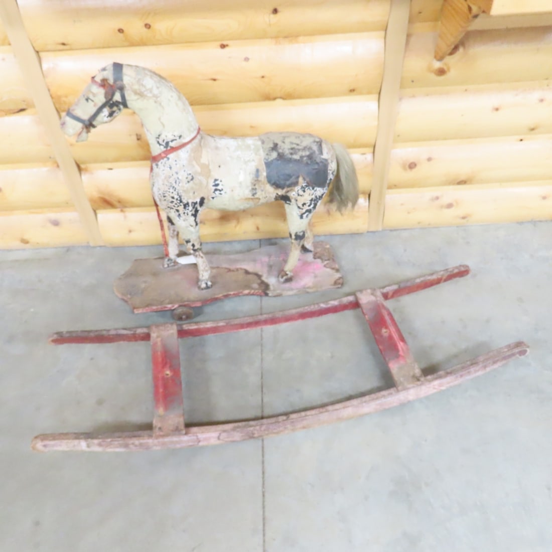 Antique Child's Wood & Paper Mache Rocking Horse - 15