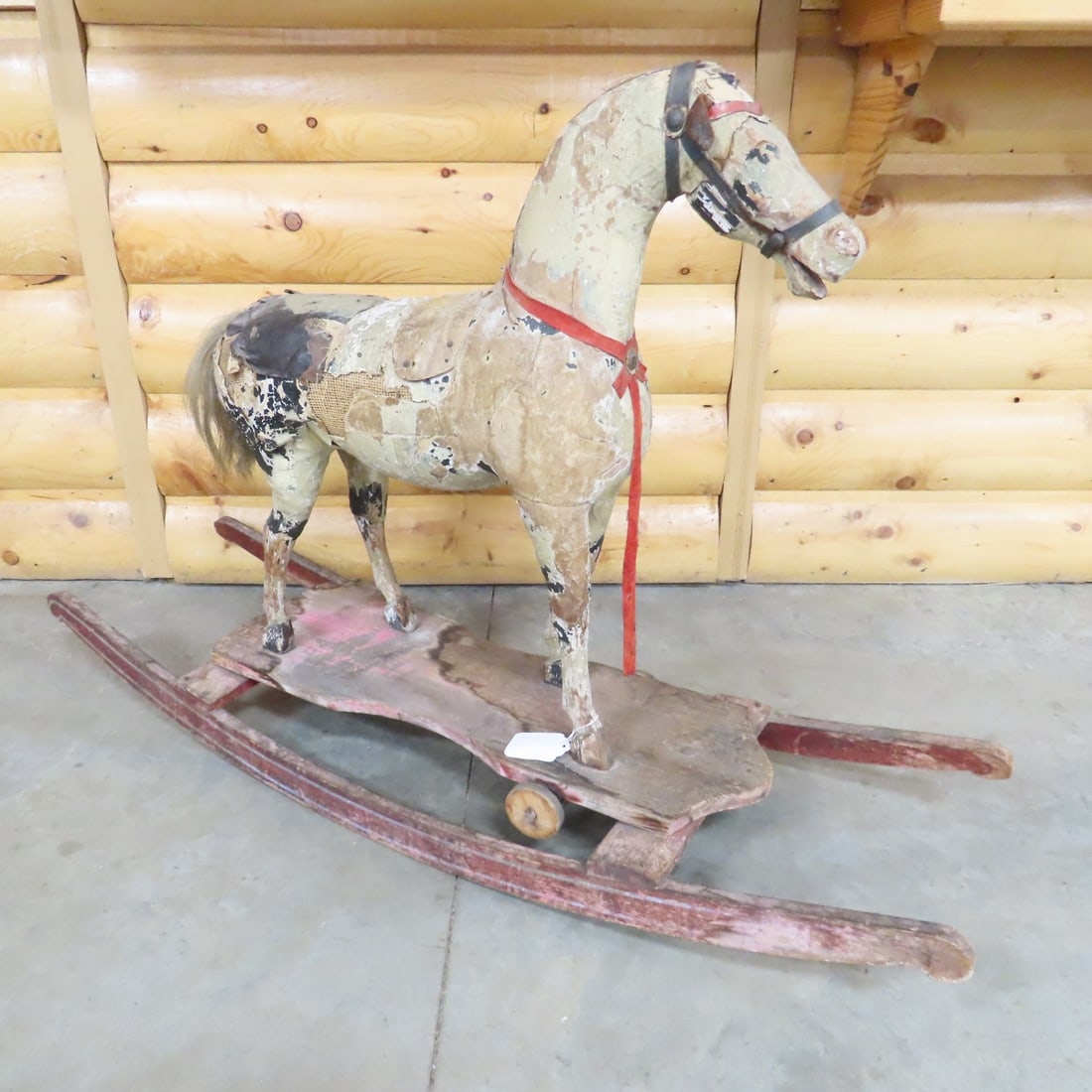 Antique Child's Wood & Paper Mache Rocking Horse (1 of 20)