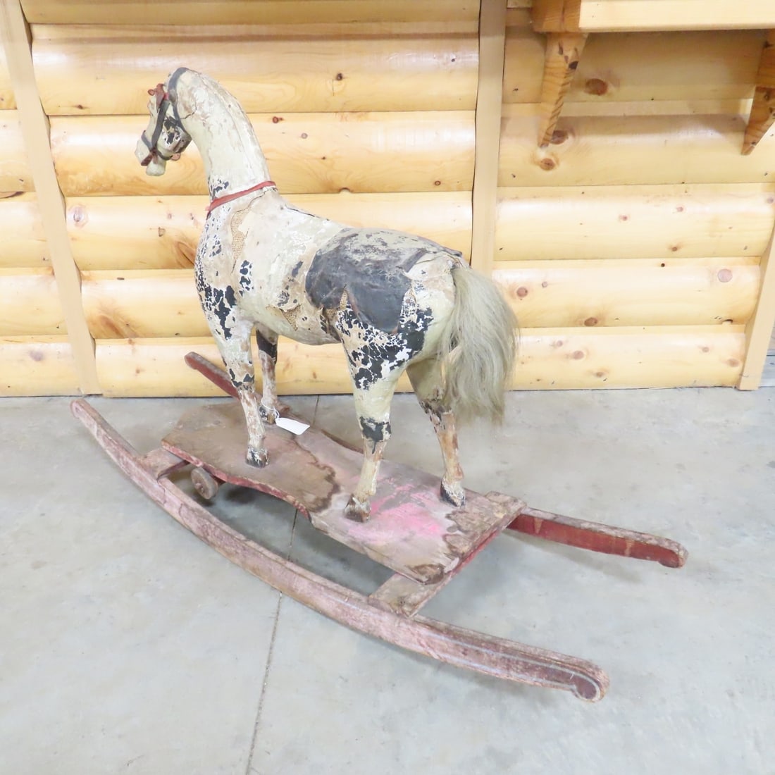 Antique Child's Wood & Paper Mache Rocking Horse - 3
